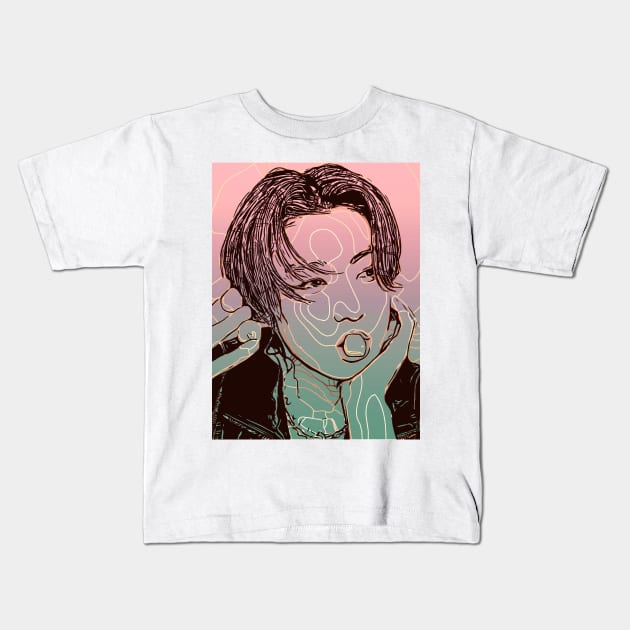 Jungkook BTS Kids T-Shirt by tepudesigns